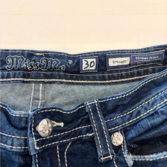 MissMe Women's Straight Embellished Jeans - Picture 3 of 3